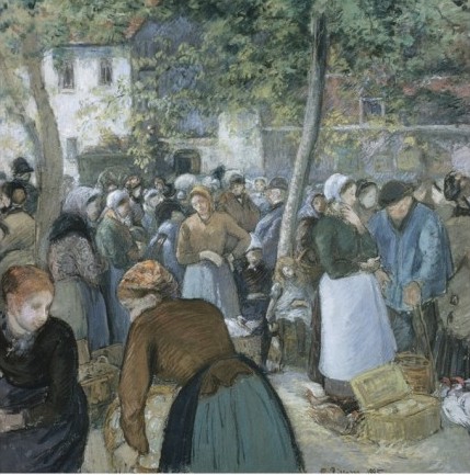 Poultry Market, Gisors - Camille Pissarro Paintings